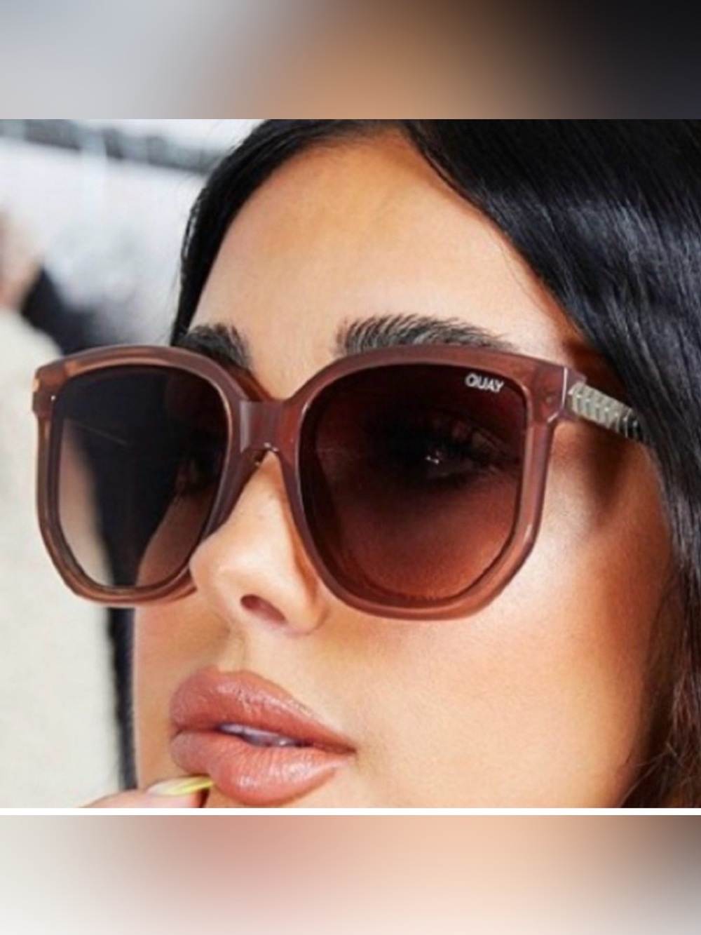 Quay Australia coffee run caramel brown gradient round sunglasses